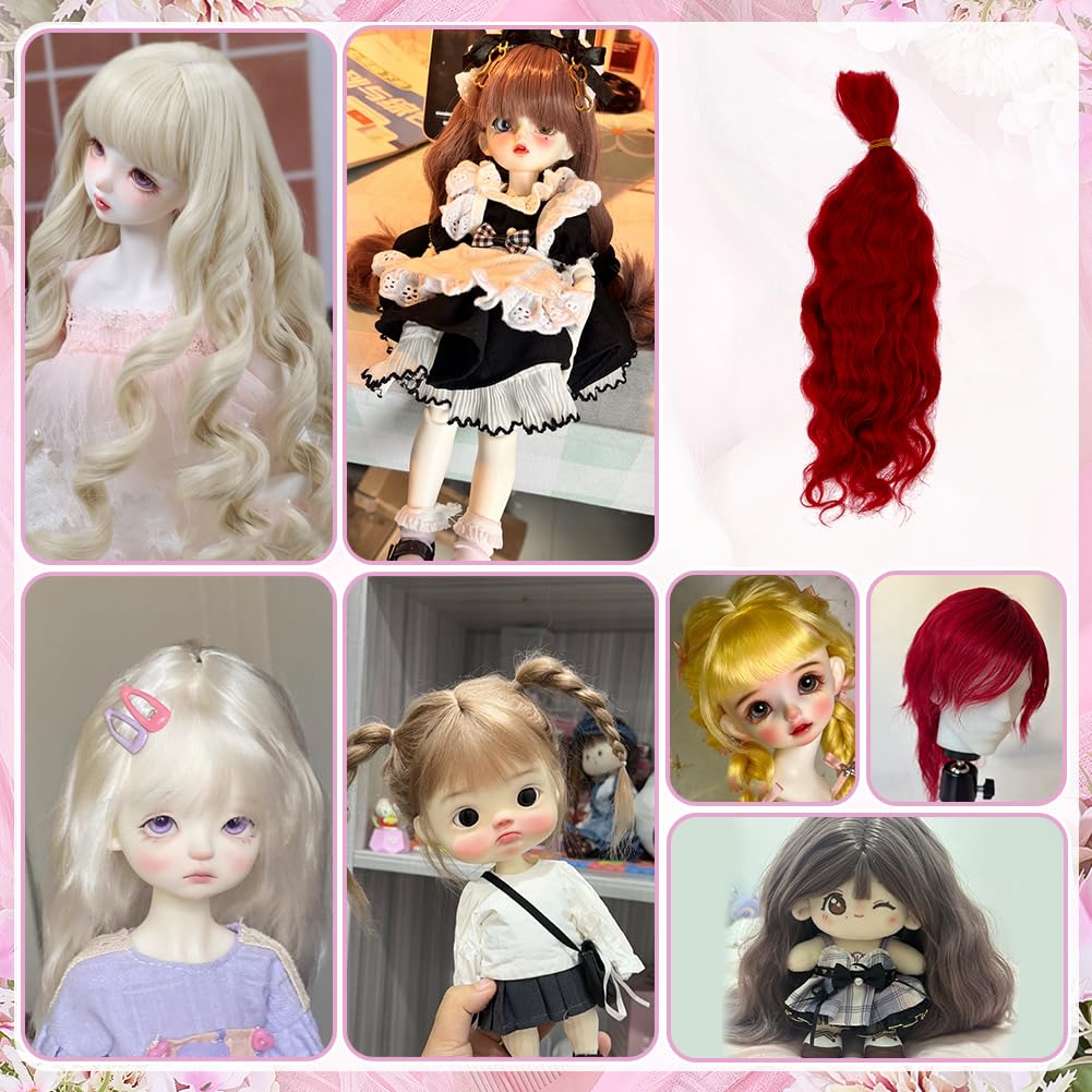 Perruque de cheveux longs et doux pour poupée avec fil haute température, maille, adaptée pour la fabrication de perruques de poupée pour des cheveux Perruque de cheveux longs et doux pour poupée avec fil haute température, maille, adaptée pour la fabrication de perruques de poupée pour des cheveux