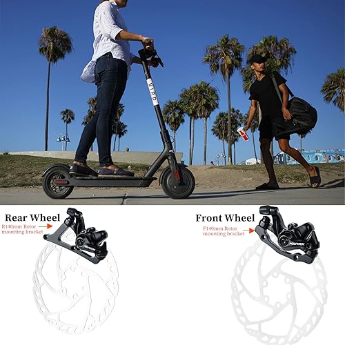 Miniatura 5 de RUJOI RD01B-CAL140 - Pinza de freno de disco de bicicleta, pinza delantera y trasera mecánica de aluminio para bicicleta de carretera, bicicleta de