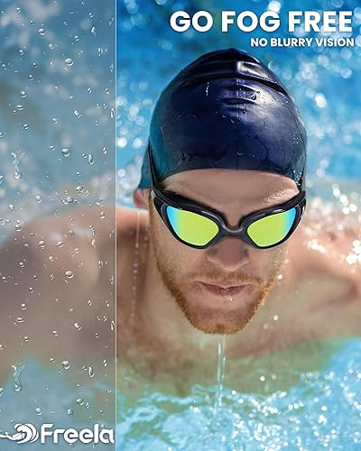 Miniatura 2 de Freela Gafas de natación polarizadas unisex para adultos, protección UV400, antivaho de 180 de ancho, visión clara para hombres, mujeres y jóvenes