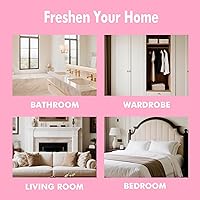 Vista 3 de Ambientador para el hogar, paquete de 2, 2 recargas, aroma a melocotón, eliminador de olores, hasta 120 días, ambientador en forma de cactus