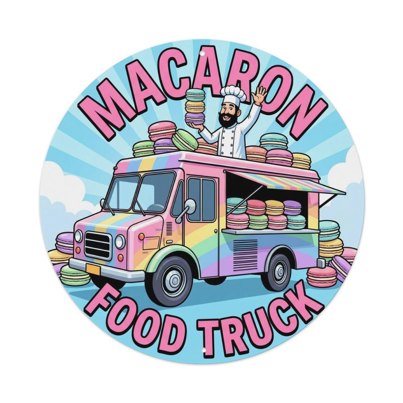 France Macaron Food Truck Culinary Heritage Artwork Metal Tin Sign