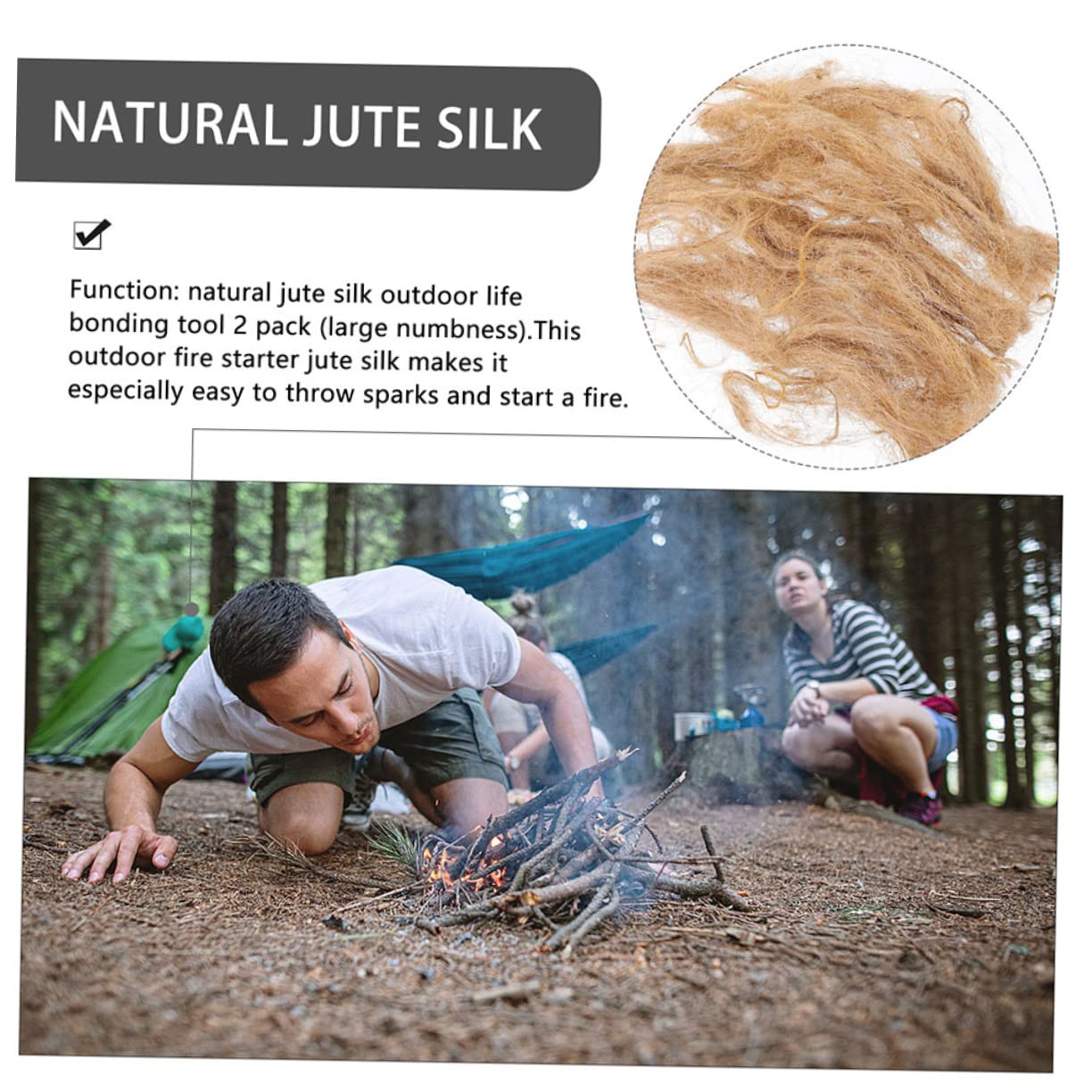 BESPORTBLE 15pièces Outils De Démarrage De Feu Jute pour Camping Et Survie Accessoires De Feu Plein Air pour Conditions Météorologiques Extrêmes