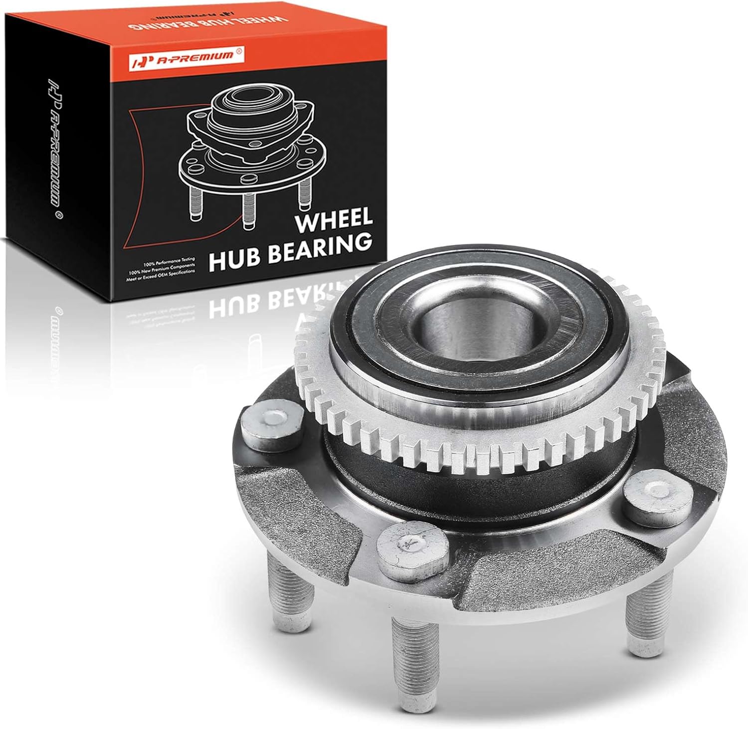A-Premium Front Wheel Bearing and Hub Assembly with 5-Lug Compatible with Ford Mustang 1999-2004, RWD & 4-Wheel ABS Only
