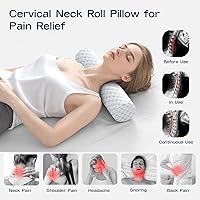 Vista 4 de Almohada Cervical de Rollo, Almohadas de Soporte Cervical de Espuma Viscoelástica, Almohadas de Cuello Redondas, Almohadas Cilíndricas de Refuerzo