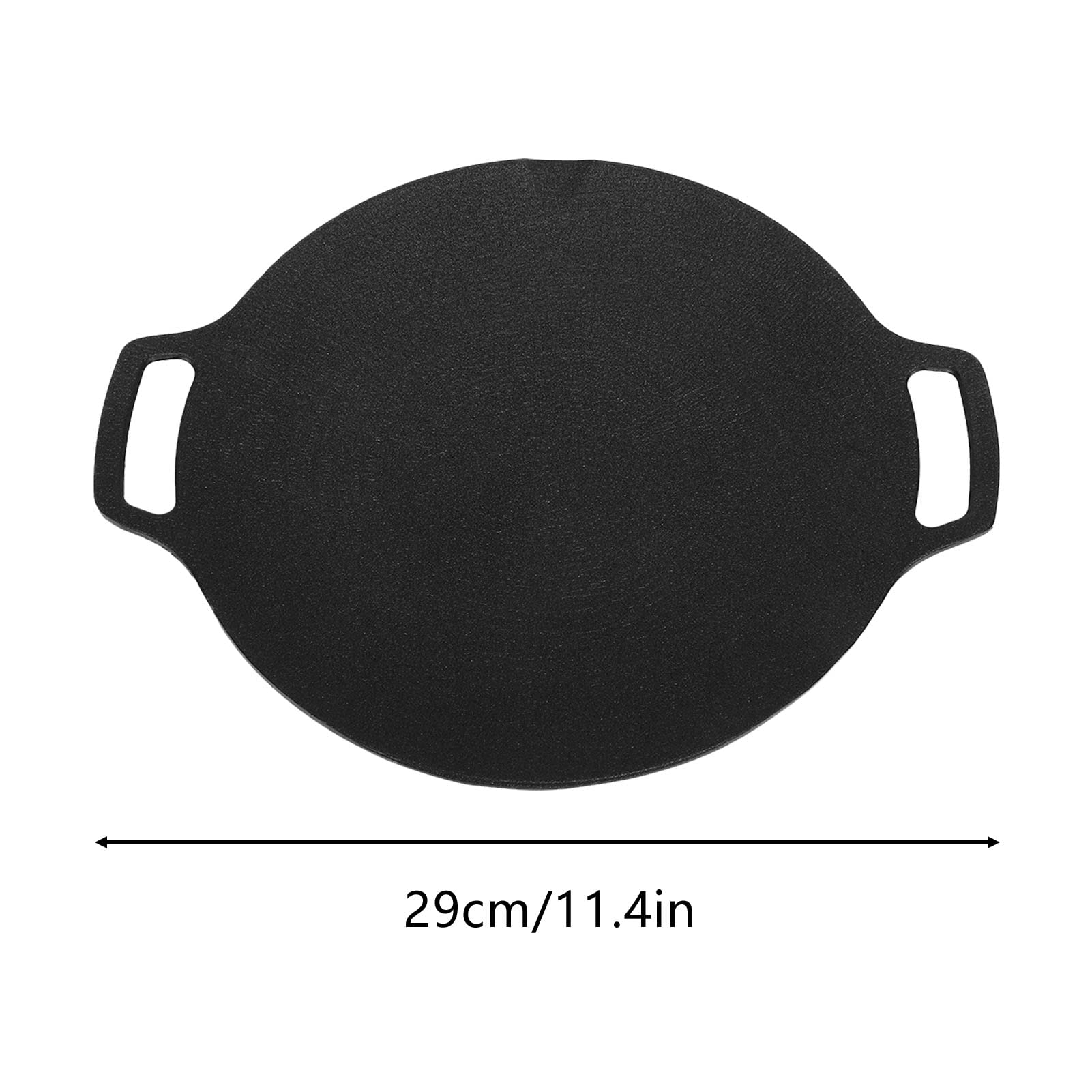 Korean BBQ Grill Pan, Aluminum Alloy Round Non Stick Griddle Pan 6 Layer Coating with Double Handle for Indoor Outdoor Stove Top (29cm)