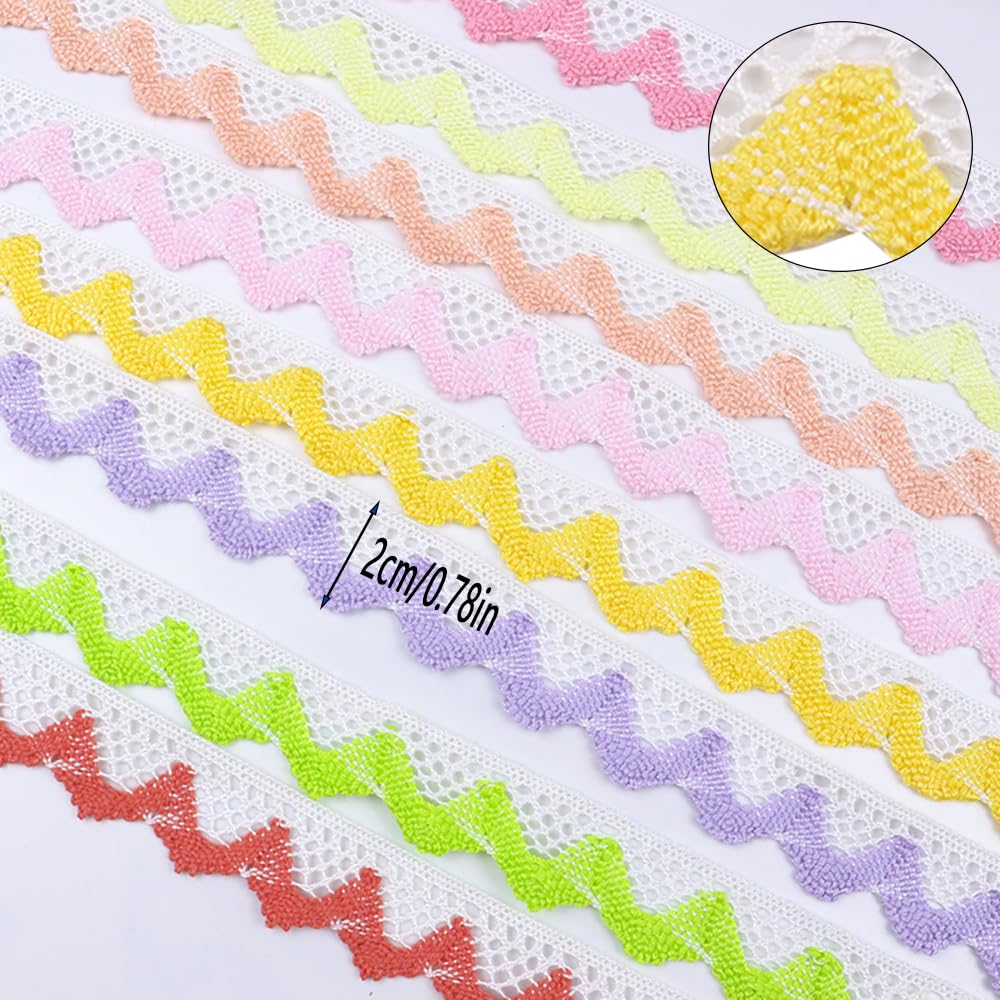 Spitzenband 30 Yards Spitzenband aus Baumwolle Spitzenborte zum Nähen Vintage-Stil Häkelspitze Spitzenbesatz Mehrfarbiges Spitzenband Vintage Spitze-Borten für Hochzeit Deko DIY-Handwerk