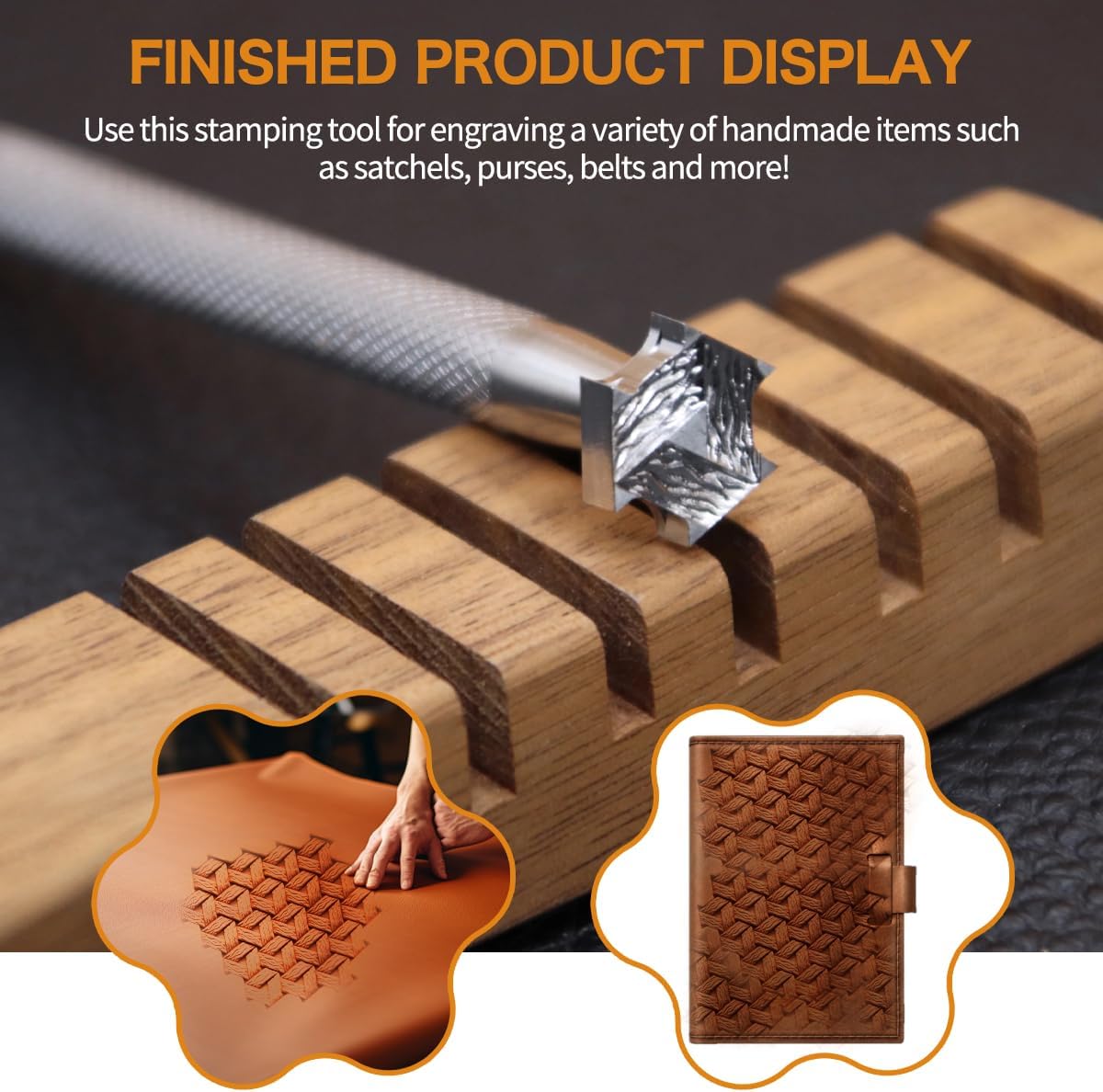 Leather Craft Stamping Tool，Stamps Stamping Carving Punches Tools with 304 Stainless Steel #413