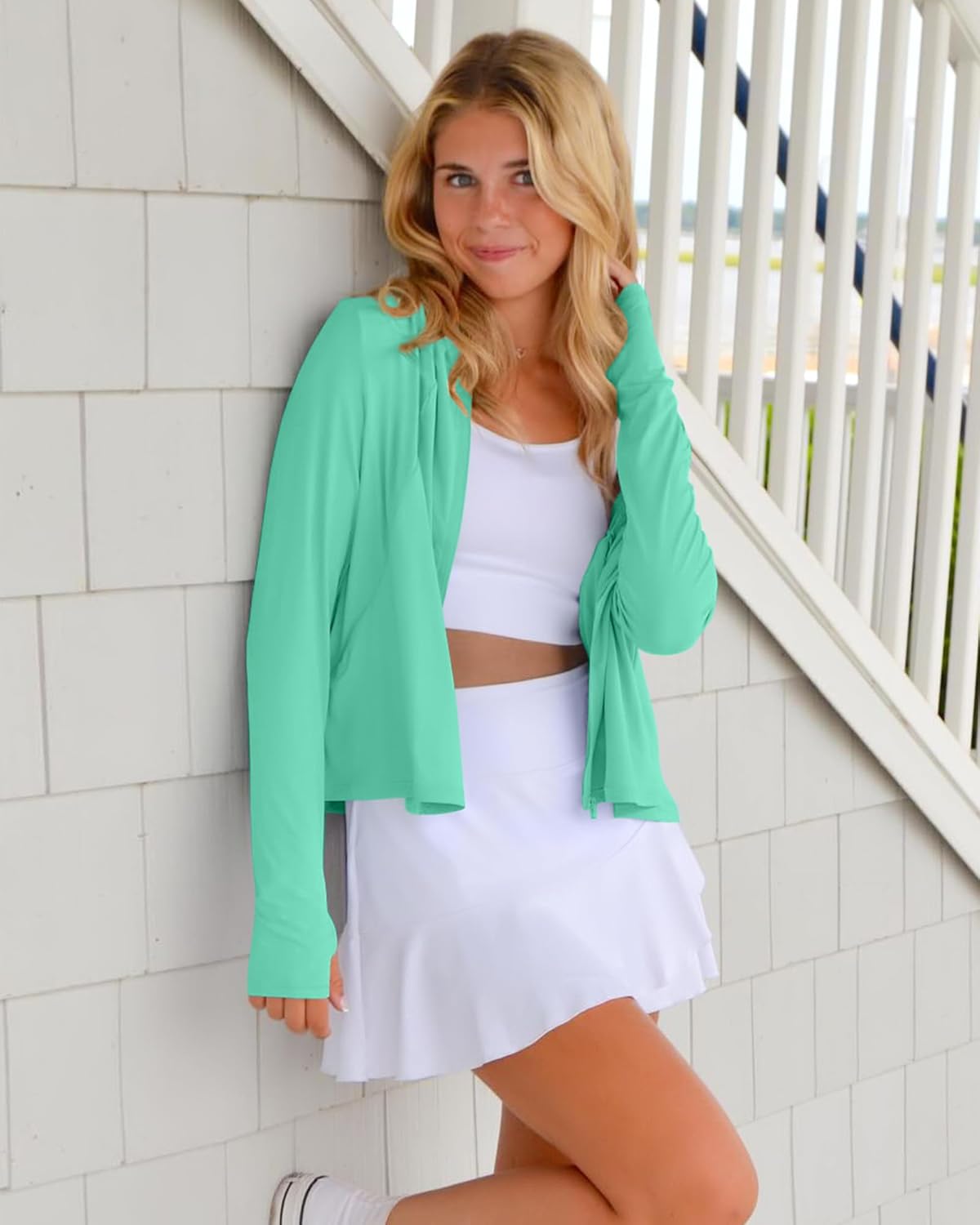 Womens UPF 50+ Sun Protection Hoodie Shirts Lightweight Quick Dry Long Sleeve Zip Jacket with Pocket Hiking Outdoor