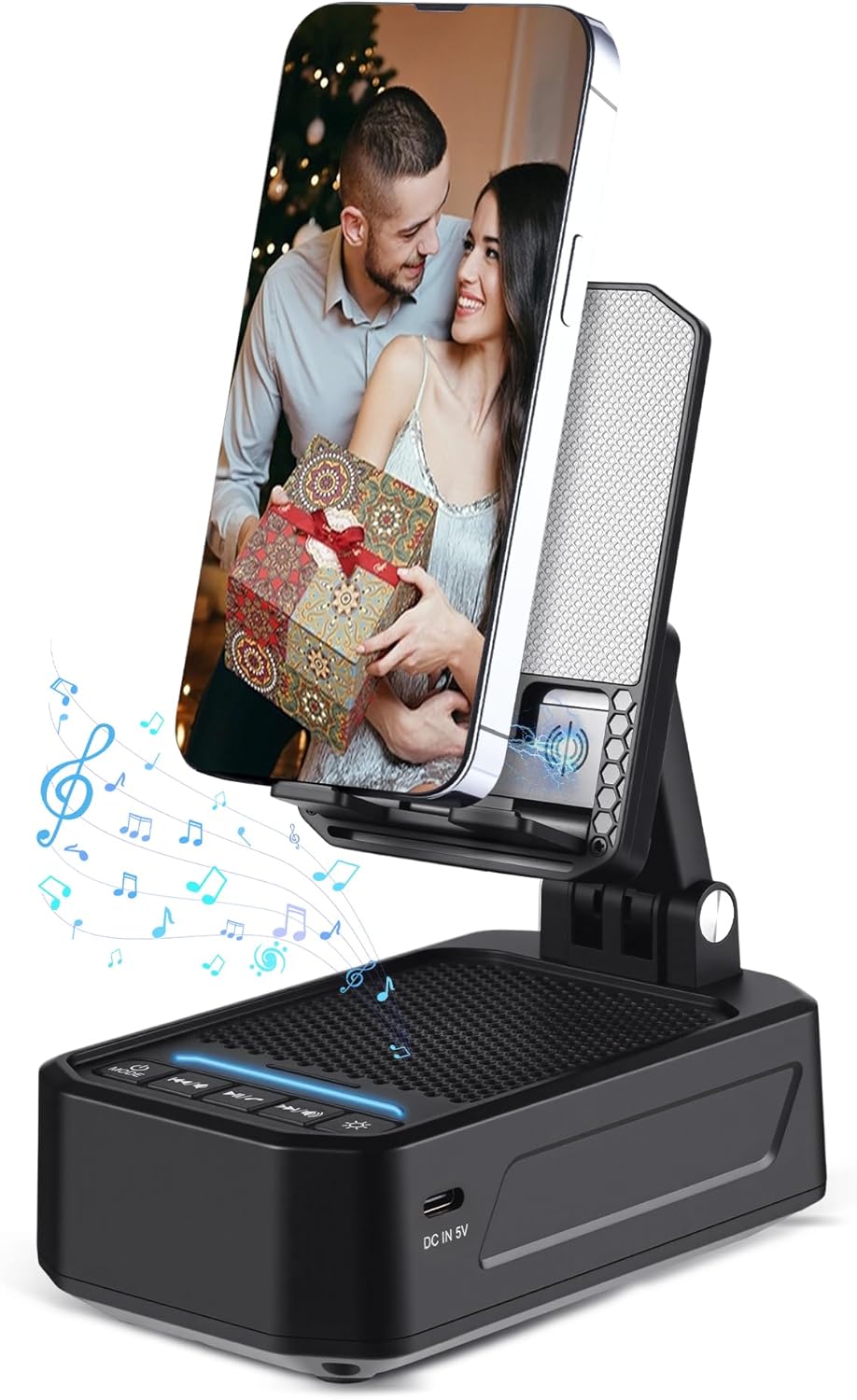 Birthday Gifts for Men,Gadgets for Men,Gifts for Dad,Induction Audio Speaker,2000mAh Portable with Phone Stand,Increase Volume by 200%,5.3 Bluetooth Speaker with Phone Stand,Stocking Fillers Christmas