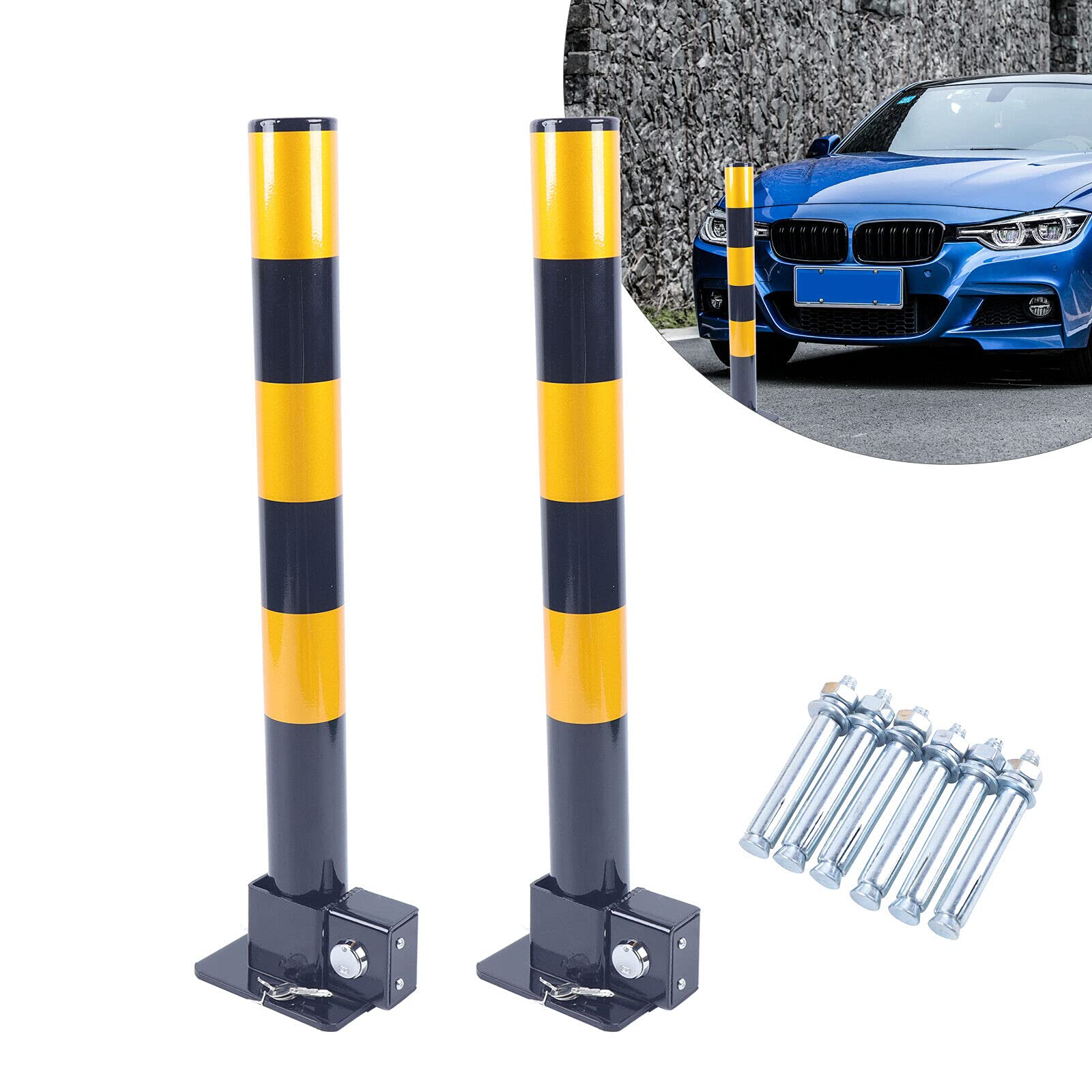 Parkplatzsperre Umlegbar 90 Cm Höhe, Absperrpfosten Poller Pfosten Schranken