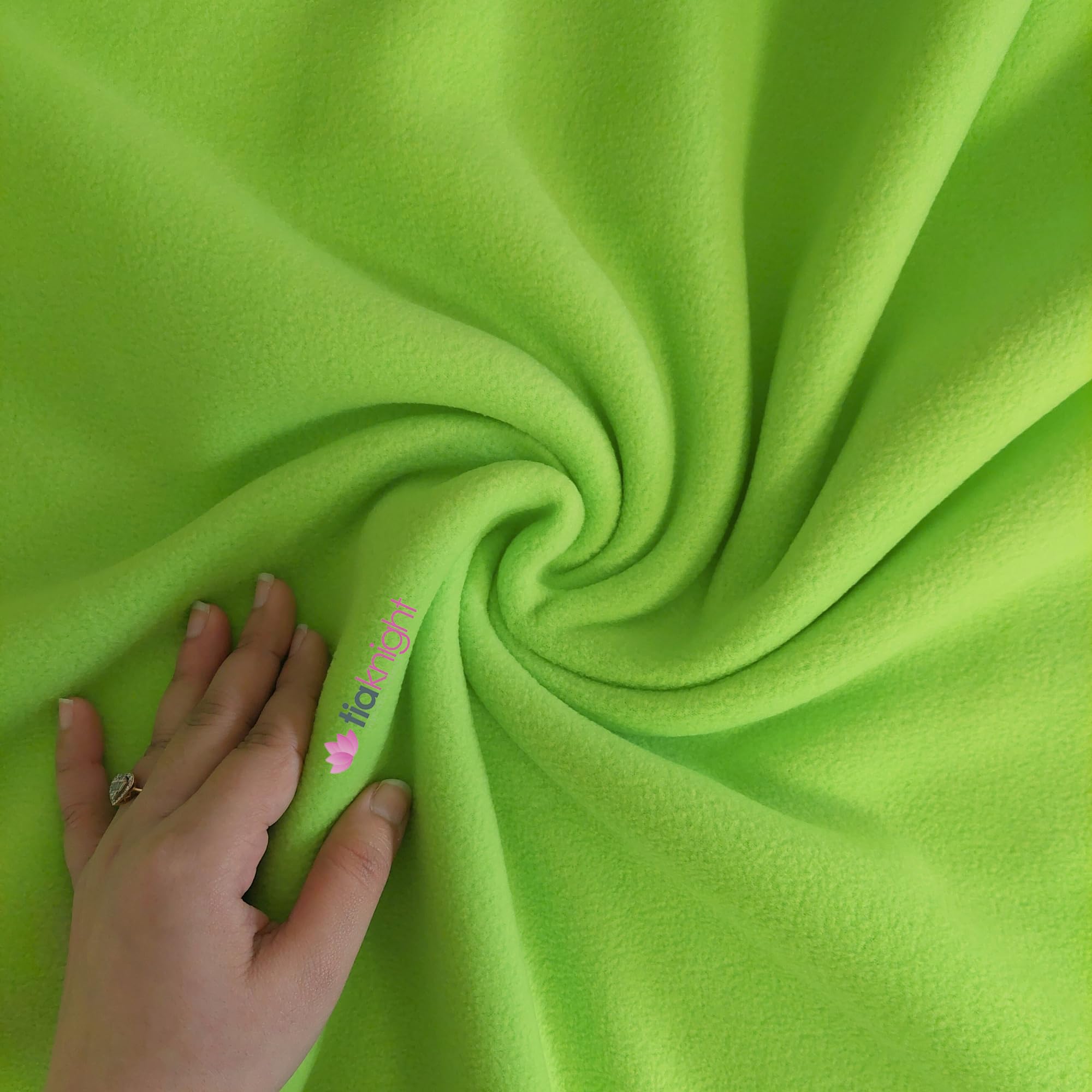 Tia Knight Inspired Fabrics Lime Anti-Pill Polar Fleece Fabric | Soft, Thick & Cuddly Washable Material | 150 Cm Wide | Sold By The Metre | 50+ Colours (By Tia Knight) (, Metre)