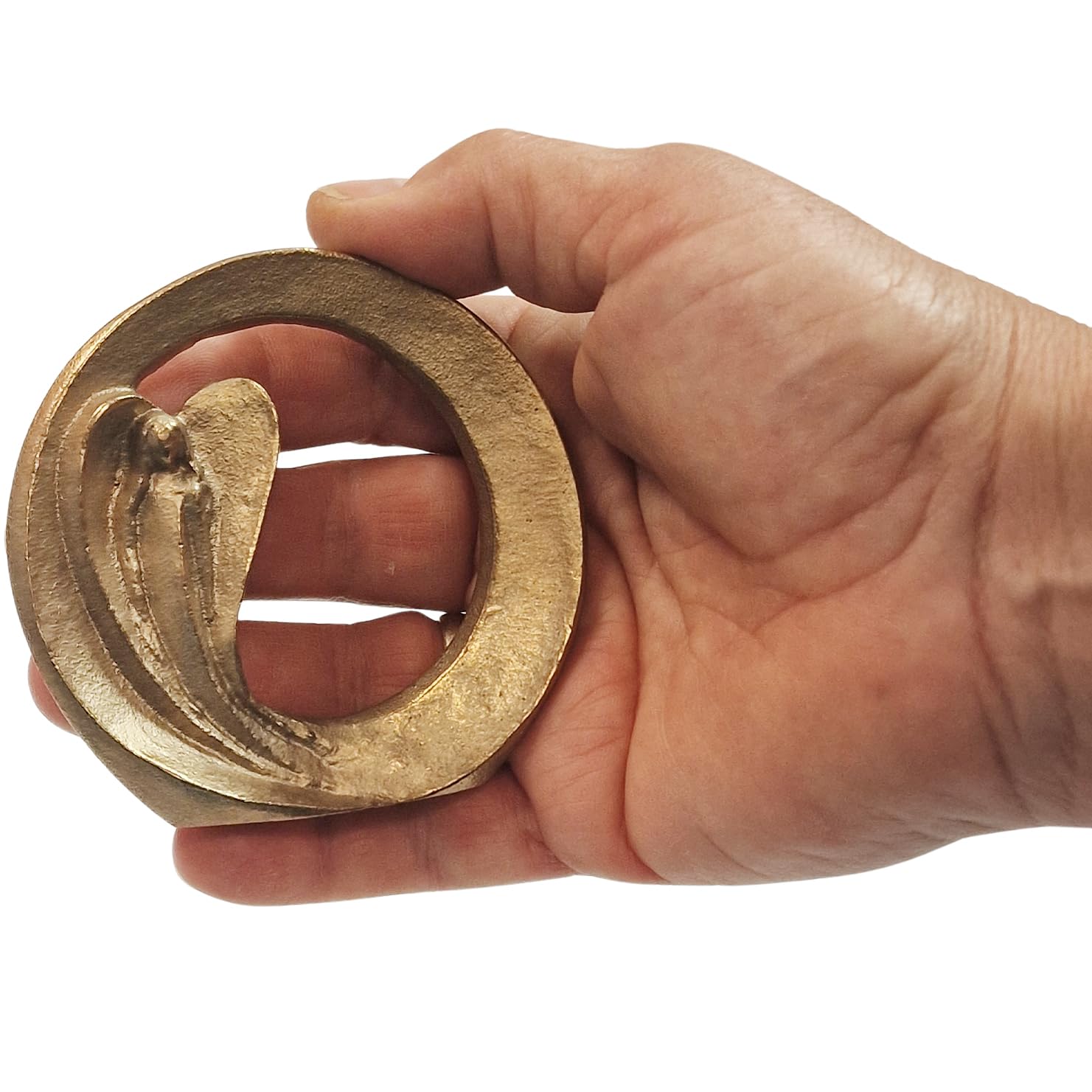 Herzmensch Goldene Engel Herz Figur 8 cm aus massiver Bronze - Schutzengel Geschenk zur Hochzeit, Geburt, Geburtstag Weihnachten, Genesung