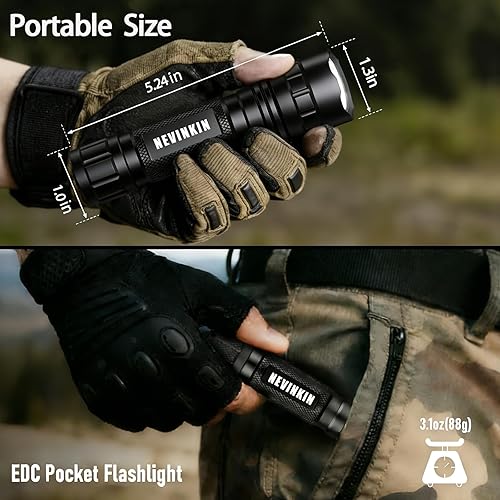 Miniatura 4 de NE1 linterna táctica de policía alta lúmenes 1200LM linterna LED súper brillante, linterna de bolsillo portátil de un solo modo para acampar,