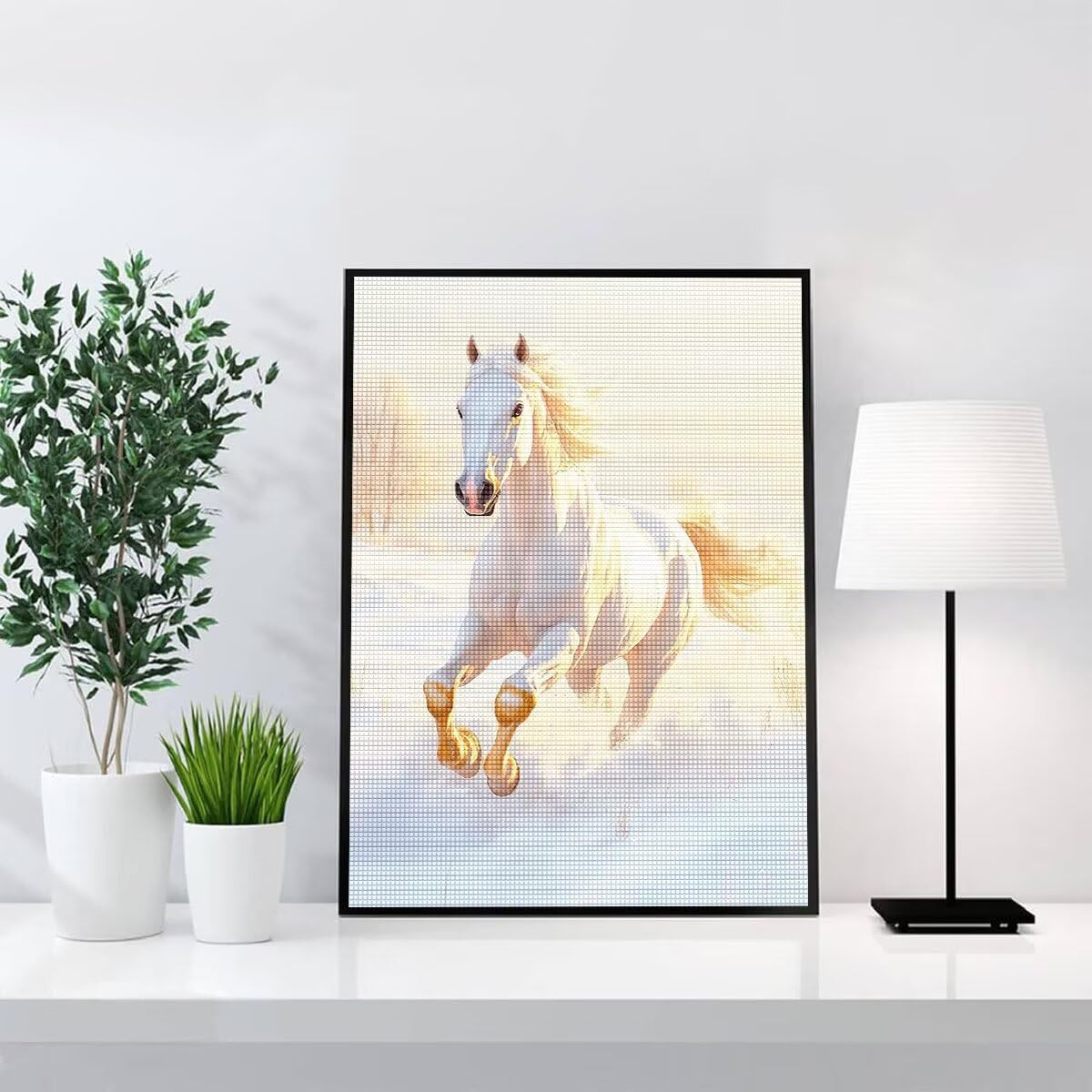 Diamond Painting Kit Completo, Diamond Painting Cavallo, 5D Quadrato Pittura Diamante Kit Manualidades Adultos DIY Diamantini Crystal Art Disegni Ricamo Punto Croce Artigianale, 60x90cm Animale j0-756