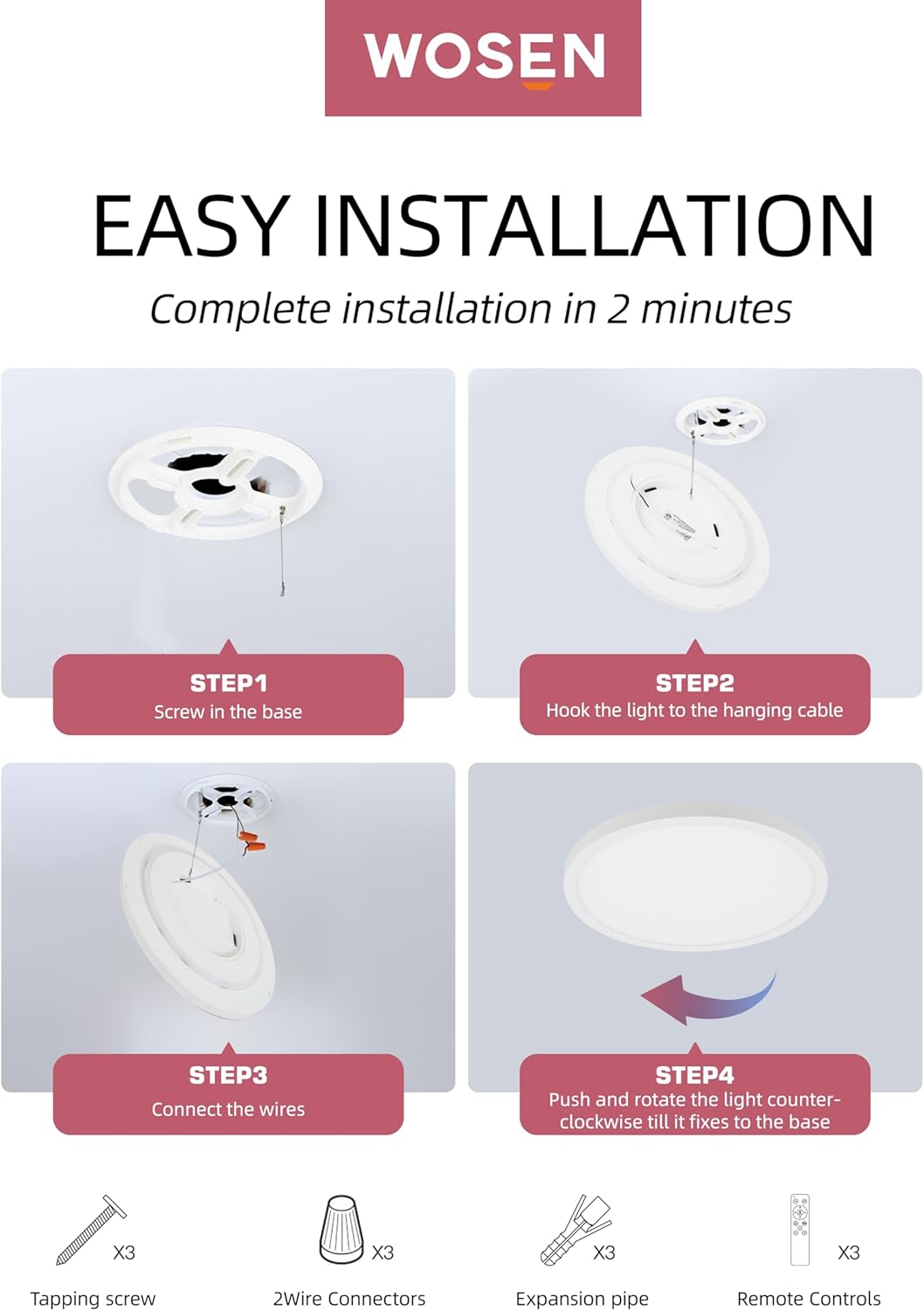 2 Pack 12 Inch Smart Ceiling Light Fixture, RGB LED Flush Mount Ceiling Light with Night Light, 24W 2400LM Ultra-Slim Ceiling Light with Remote, 16 Million DIY Colors, Works with Alexa/Google Home