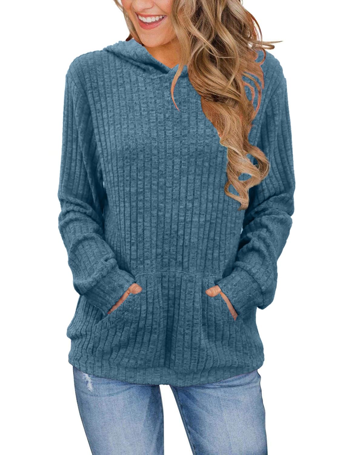 Bosmeer Womens Long Sleeve Shirts Kangaroo Pocket Fashion Hoodies Pullover
