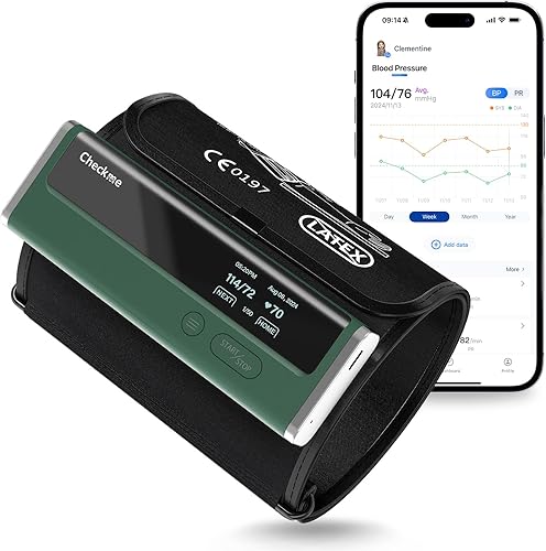 Checkme Monitor de presión arterial para uso doméstico - Brazalete para la parte superior del brazo, máquina de presión arterial Bluetooth, lecturas