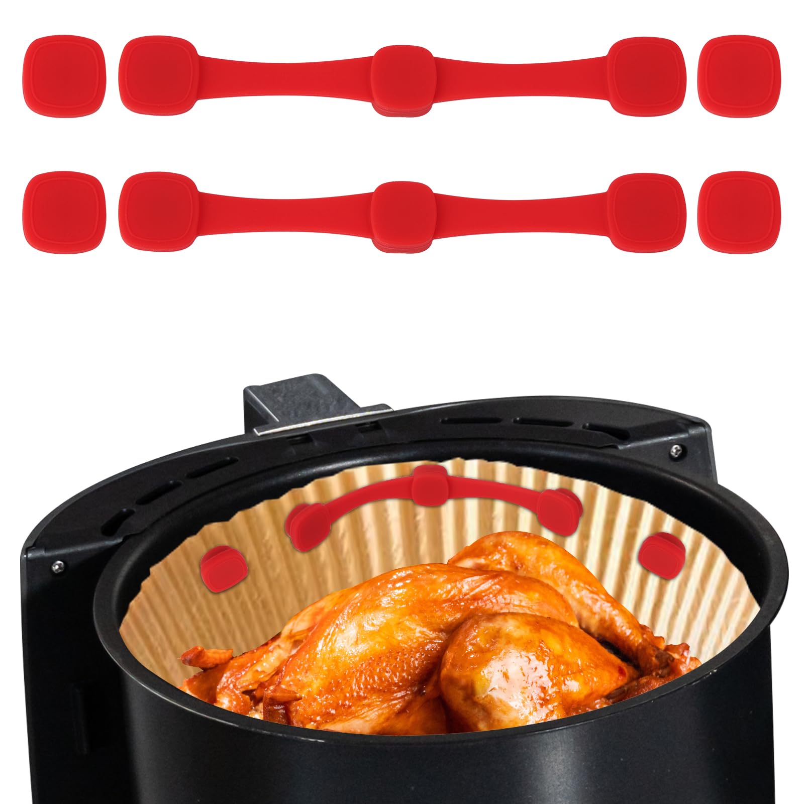 BOXOB Air Fryer Magnet Halter 2 Sets - Silikon Hitzebeständig 350°C Für Backpapier