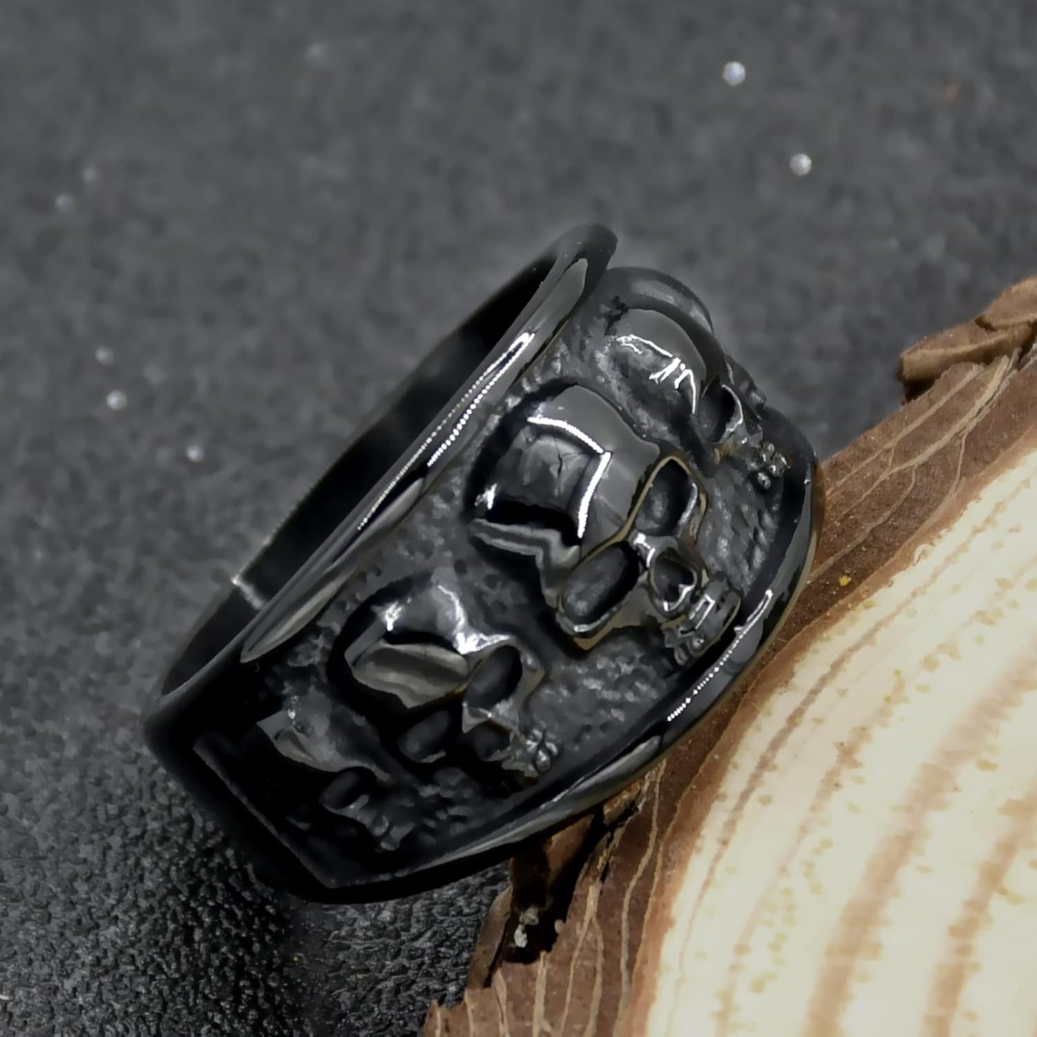 Stainless Steel Cool Skull Rings Gothic Death Skull Skeleton Cocktail Party Biker Statement Retro Vintage Ring - Image 3