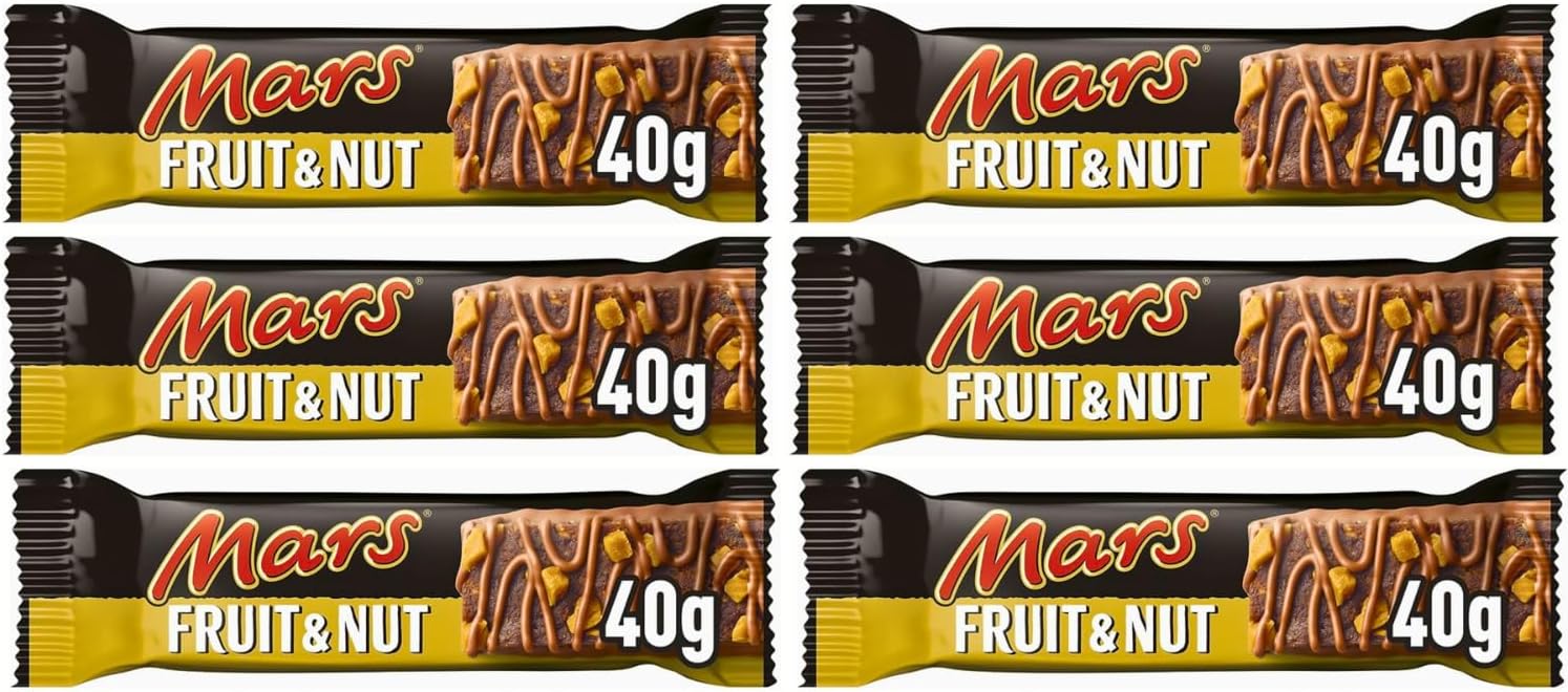 Mars Fruit & Nut Milk Chocolate Snack Bars Pack of 6x40g (Imported UK)