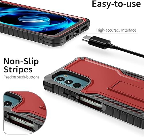 Miniatura 9 de ExoGuard Funda para Moto G 5G 2022, funda de goma a prueba de golpes de cuerpo completo viene con un protector de pantalla de vidrio templado y