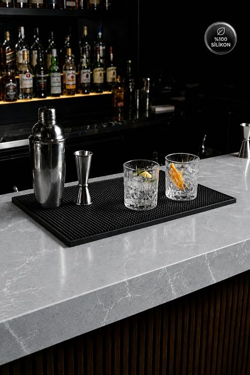 Bar Mat 60x30 –%100 Silikon Kaymaz Tezgah Koruyucu – Mutfak/Kafe/Bar