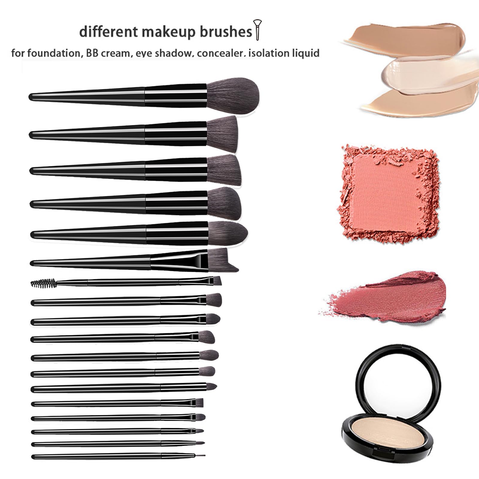 LHLXZQ Makeup Brush Set, Travel Beauty Tool Set including Makeup Sponge, Powder Puff, Brush Cleaner - Image 4