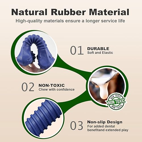 Vista 5 de Juguetes para perros para masticadores agresivos, juguetes masticables indestructibles para perros medianos y grandes, huesos de perro de goma