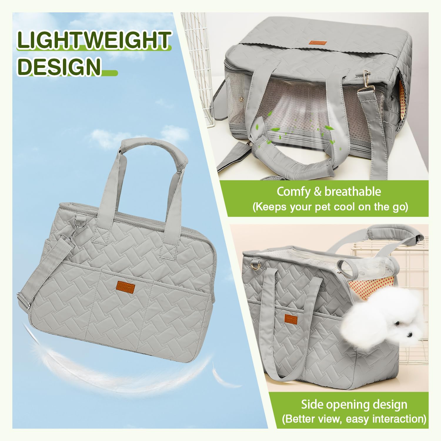 ALLSOPETS Dog Carrier Bag, Soft Lightweight Pet Carrier for Small Dogs and Cats with Mesh Ventilation - Image 3