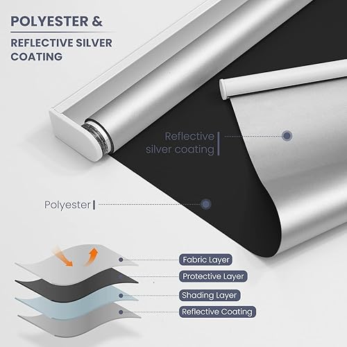 Miniatura 2 de Persianas blackout enrollables sin cuerdas para puertas y ventanas