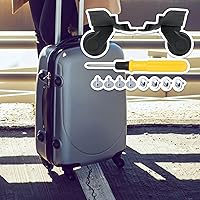 Vista 6 de RDEXP Juego de 2 ruedas negras de 1.92 pulgadas de diámetro para equipaje izquierdo y derecho con tornillos, pieza de repuesto