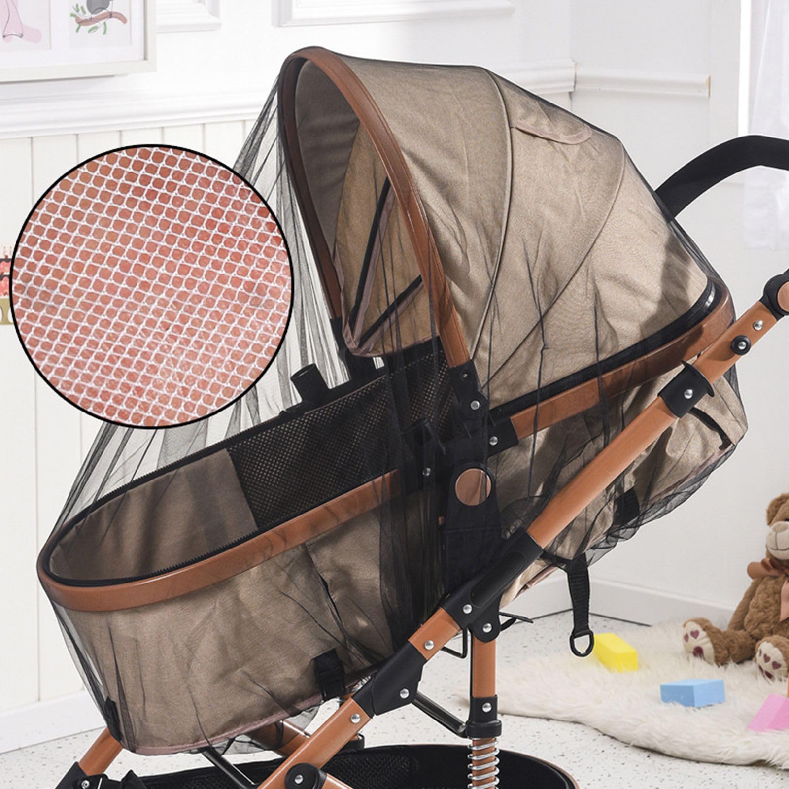 Stroller Net- mosquiito Net for Stroller | Portable Baby Stroller insecct Netting | Bassinet Net Cover for Baby | 2X Crib Net | Sun Protection for Strolling Nursery Car Travel Playpen Backpack Hiking