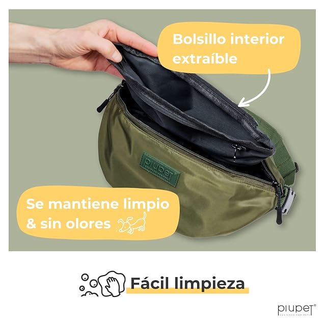 Foto 2 de 6 de PiuPet Riñonera Perro 2 en 1 - Bolsa de Golosinas Impermeable para Perros