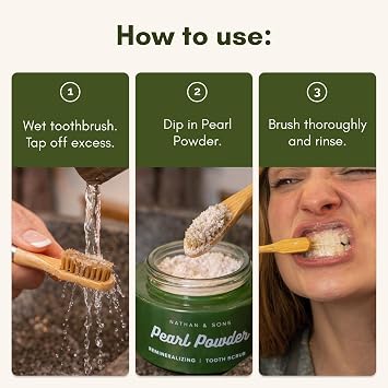 Nathan & Sons Pearl Remineralizing Tooth Powder, Hydroxyapatite, 1.1 oz