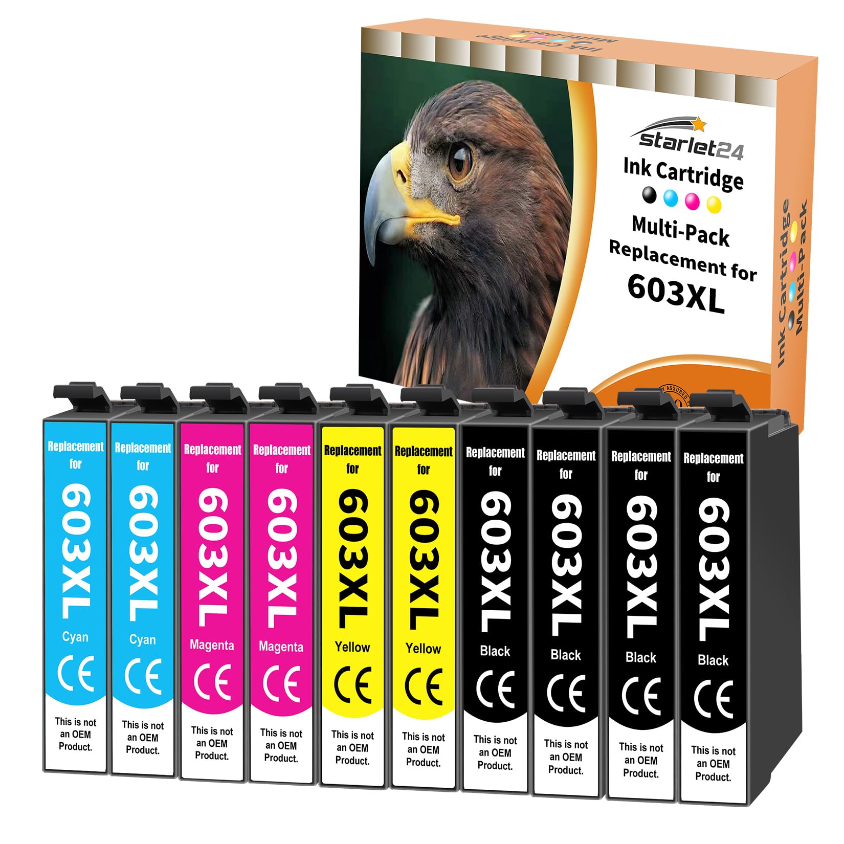 Starlet24 10x 603XL Cartucce Compatibili per Epson 603XL 603 Cartucce per Epson Expression Home XP-3105 XP-2100 XP-2105 XP-4100 XP-4105 Workforce WF-2830 WF-2810 WF-2835 WF-2850