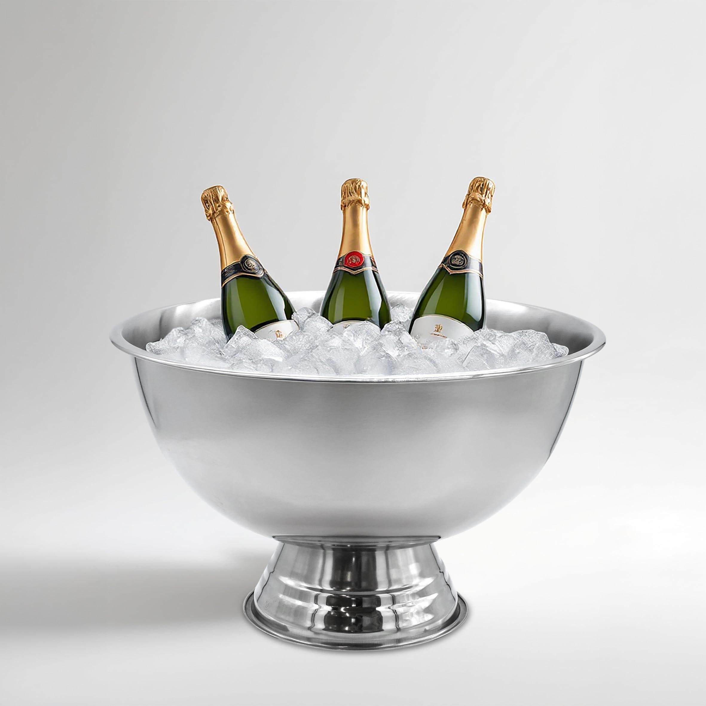 Spetebo Edelstahl Champagnerschale im edlen Design – 40 cm Sektkühler, für bis zu 6 Flaschen