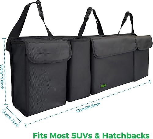 Miniatura 2 de PIDO - Organizador colgante para maletero, organizador para asiento trasero de SUV, bolsa de almacenamiento colgante para coche con bolsillos