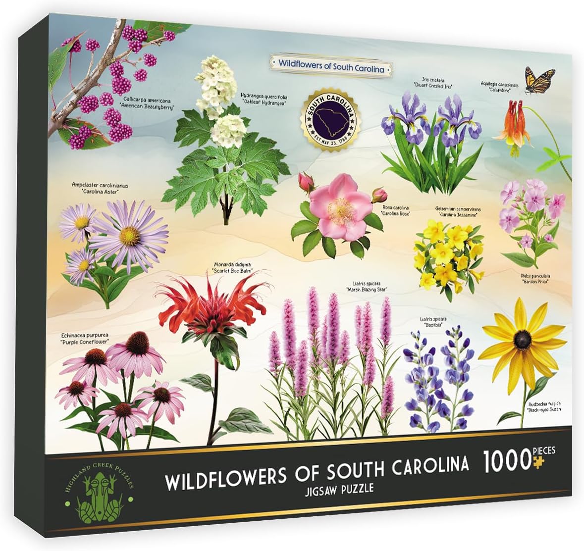 Wildflowers of South Carolina Jigsaw Puzzle - Made in USA