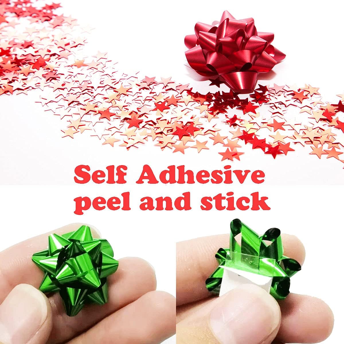 150pcs 1 Inch Mini Gift Bow 6 Color 1" Wrap Bow Self Adhesive for Small Presents Wrapping Christmas Birthday Holiday Party Decor (1in) - Image 5