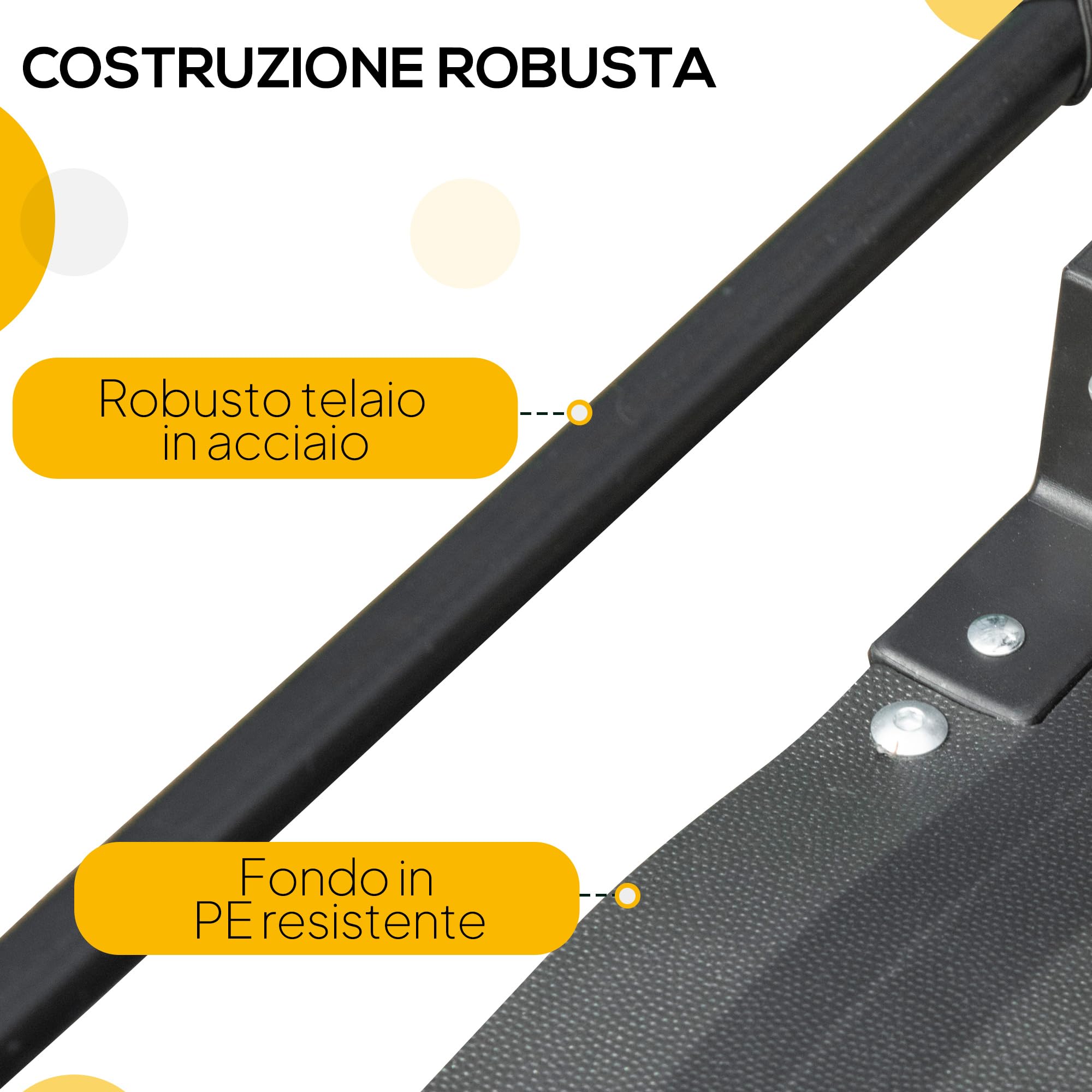 HOMCOM Rimorchio per Bicicletta da 70L con 2 Ruote da 40 cm, 2 Catarifrangenti e Bandierina, Carrello Bici in Acciaio e PE, Capacità di Carico 40kg, 125x64x53.5 cm, Nero