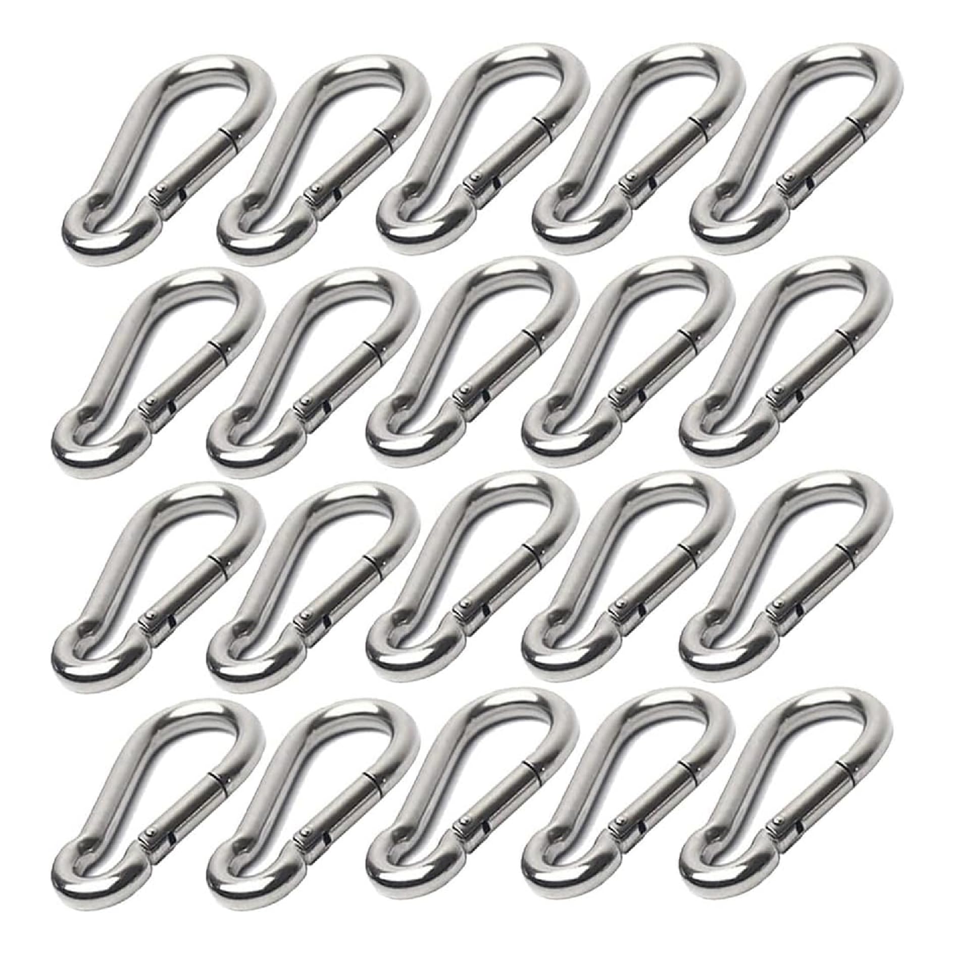 Kippen 1202BX - Confezione da 20 Pezzi di Moschettone da Pompiere in Acciaio Zincato. Dimensioni: 50X5 mm.