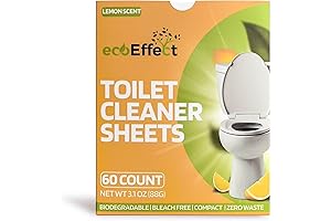 ecoEffect Toilet Bowl Cleaner Sheets 120 Quick Dissolve Cleans Lemon Scent Biodegradable...