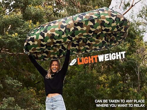 Miniatura 31 de WEKAPO Tumbona inflable, sofá de aire, hamaca, portátil, impermeable y a prueba de fugas, ideal para patio trasero, playa, viajes, camping, picnic