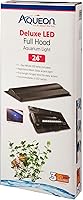 Aqueon LED Deluxe Full Aquarium Hood 24 Inch Black - Custom Fit, LED Lights, Feeding Door for Fish Tanks