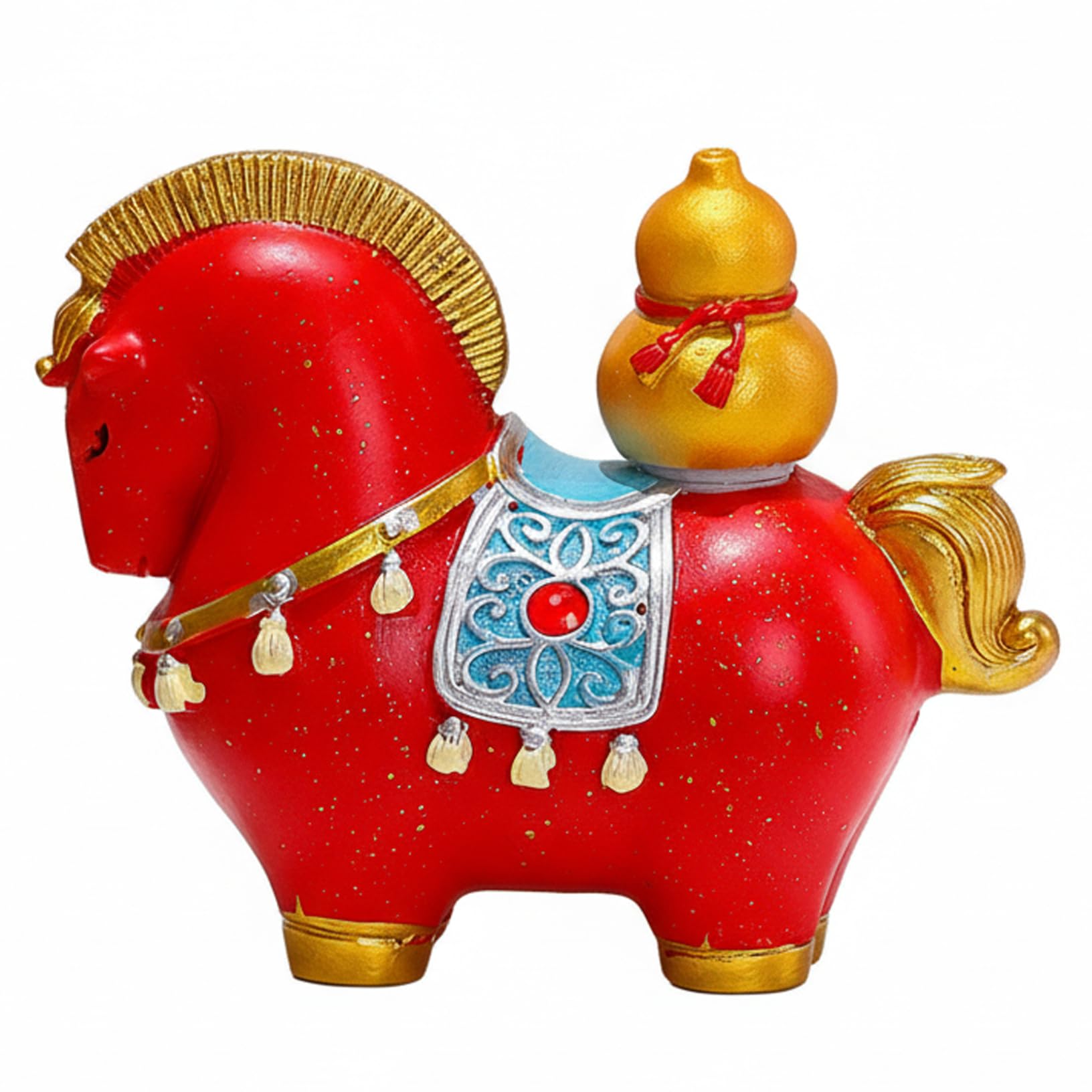 Statue de Cheval Rouge Artistique de collection zodiaque chinois haut de gamme