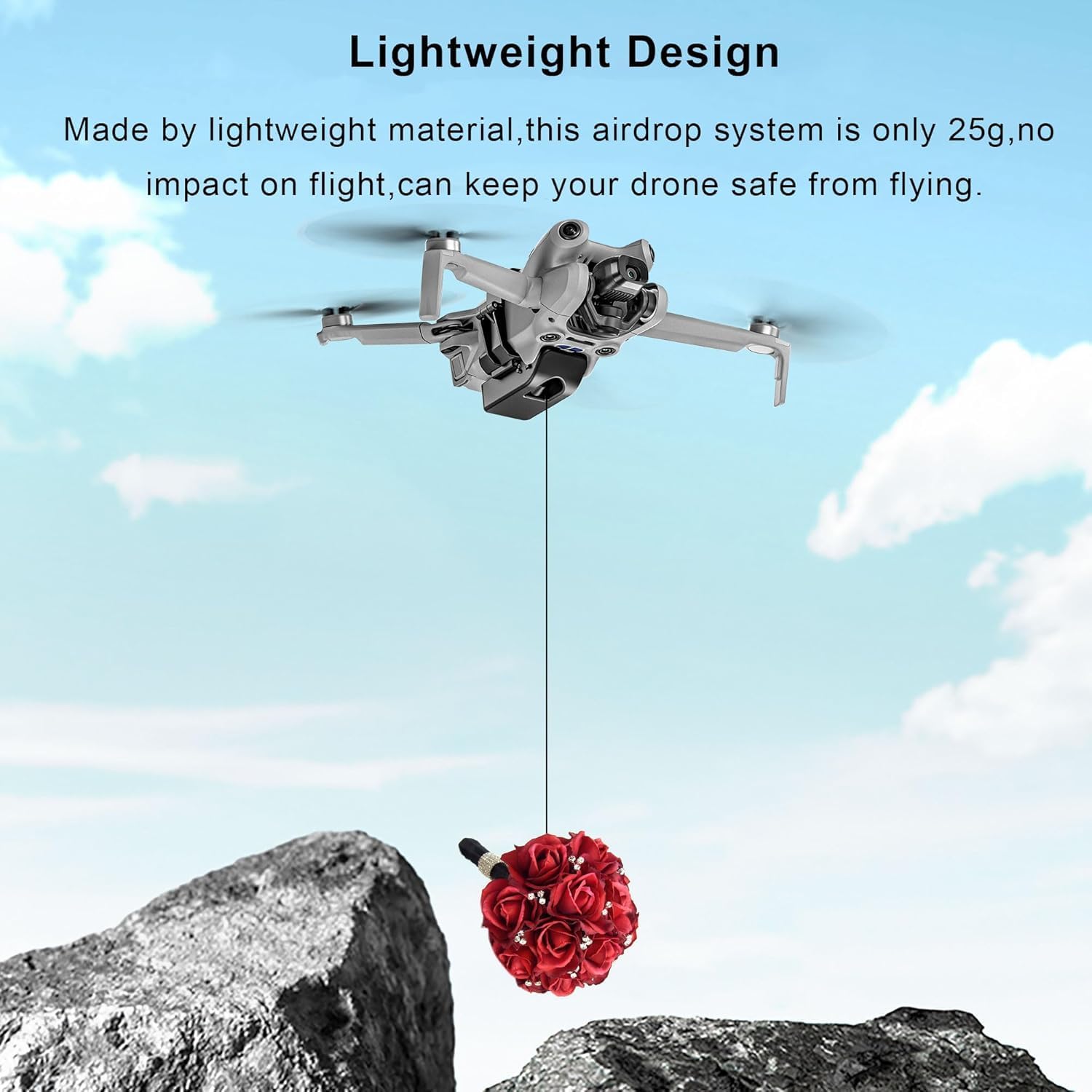 Mini 4 Pro Airdrop System, Quick Release Payload Delivery Transport Device Wedding Drone Fishing Bait Search & Rescue for DJI Mini 4 Pro Drone Accessories