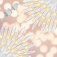 Vista 15 de 150 luces rojas, blancas y azules, extrabrillantes con conectores finales, luces decorativas de Navidad de 31.9 ft con certificación UL, juego