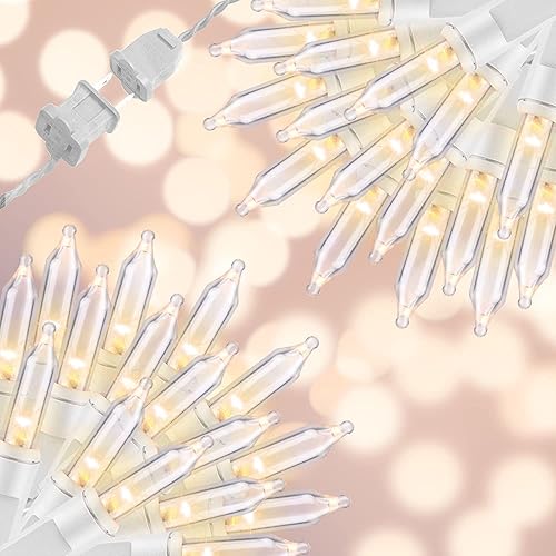 Miniatura 15 de 150 luces rojas, blancas y azules, extrabrillantes con conectores finales, luces decorativas de Navidad de 31.9 ft con certificación UL, juego