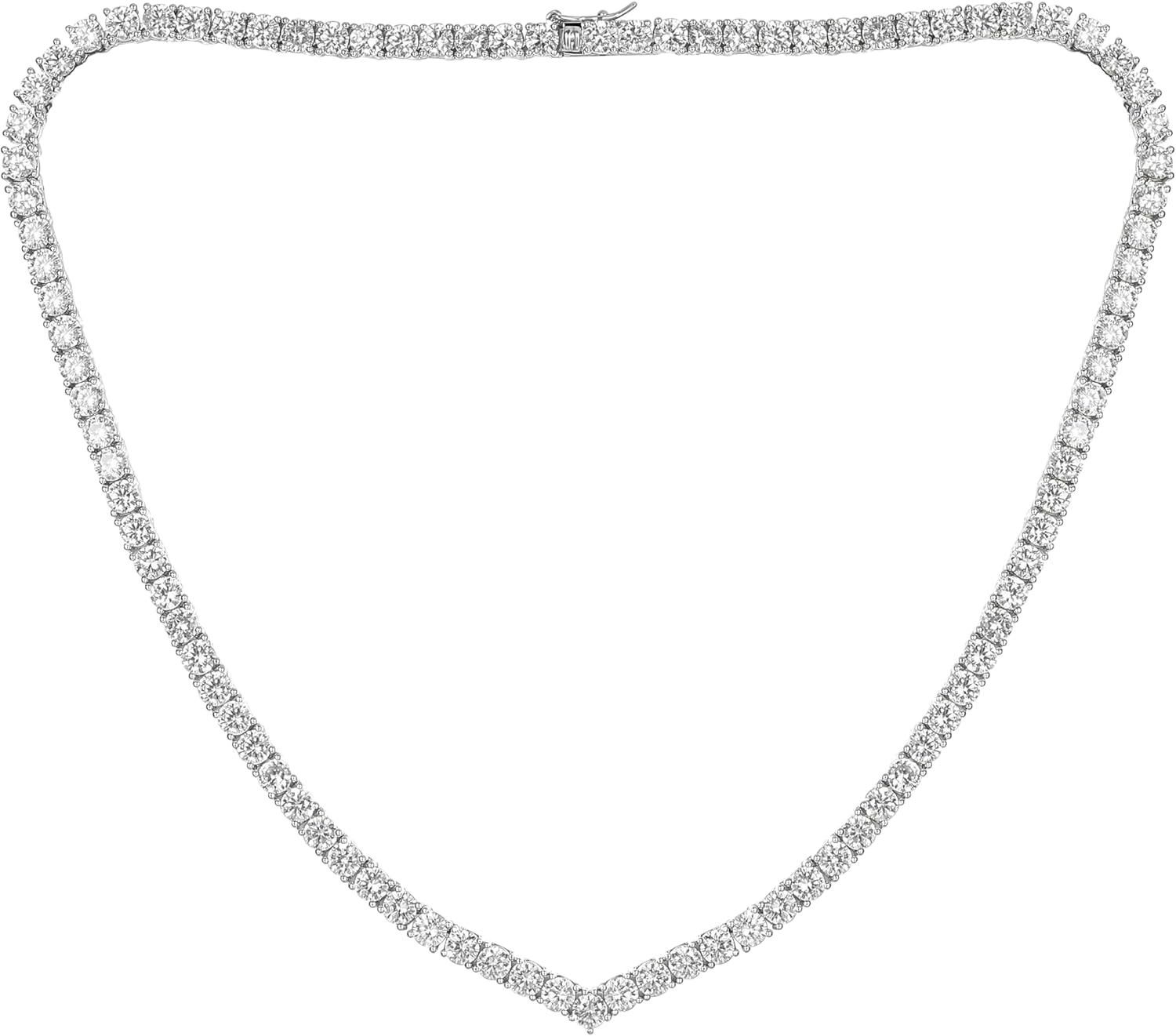 Gemsme Tennis Necklaces for Women, 4 Prong White/Yellow Gold Plated Cubic Zirconia Necklaces for Women