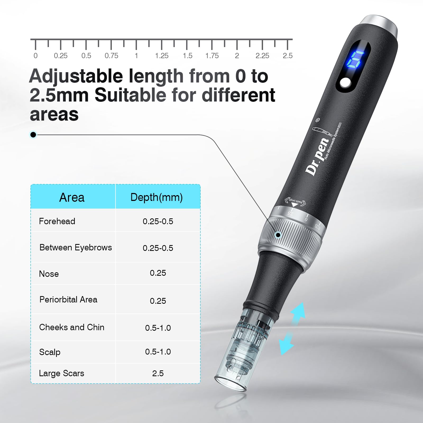 Dr. pen Ultima M7S Microneedling Pen - bezprzewodowy długopis do mikronakłuwania elektryczny Derma Pen do pielęgnacji twarzy, ciała i skóry, długopis do mikronakłuwania - z 27 wkładami(Czarny)